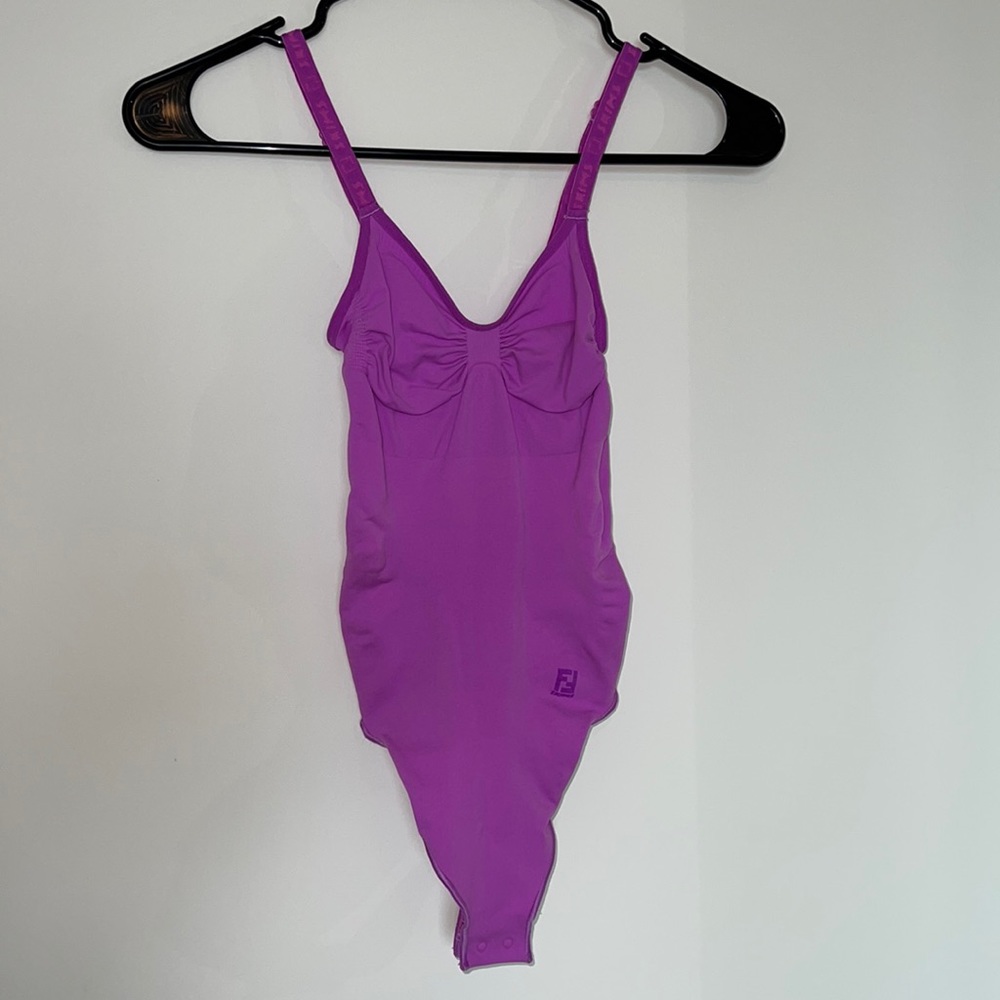 FENDI X SKIMS Sculpting Thong Bodysuit in Pink
